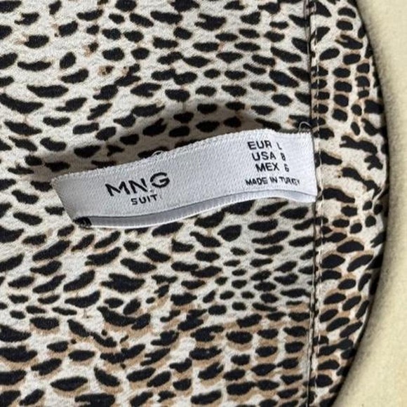 MNG Mango Leopard Print Button Front Midi Dress Women's Size 8 - Picture 5 of 7